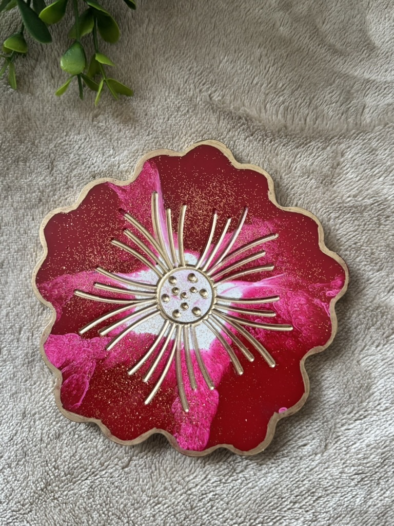 Resin Coaster - Flower Design